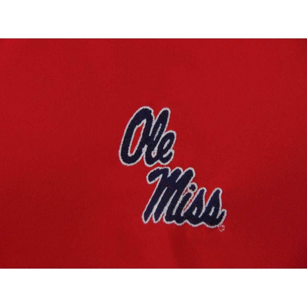 Ole Miss Polo Shirt Mens Large  Red Navy Blue Under‎ Armour HeatGear Golf - Picture 8 of 9